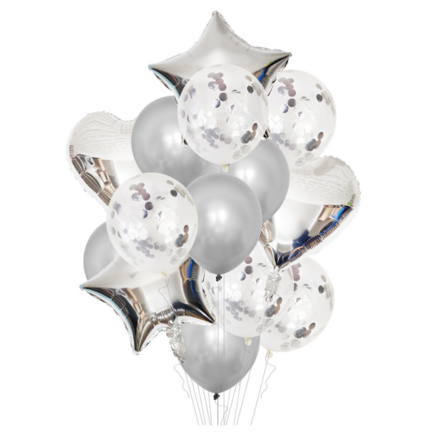 Party Decor Balloons Pack - Silver