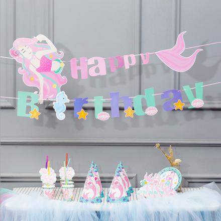 Mermaid Theme 6 People Party Accessory Set