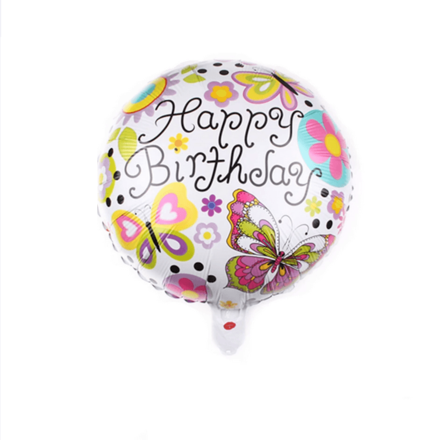 Happy Birthday Yellow & Pink Butterflies Foil Balloon