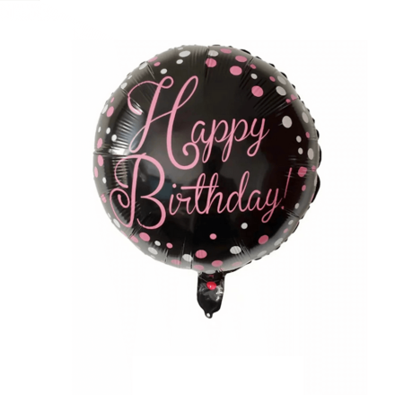 Happy Birthday Black Color Foil Balloon