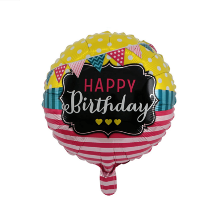 Happy Birthday Pink & White Color Letters Foil Balloon