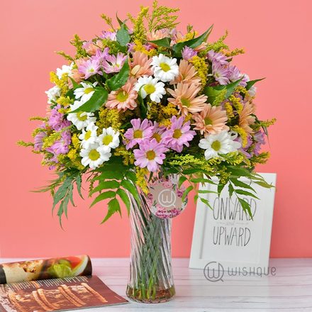 Colorful Life Chrysanthemum Vase Arrangement