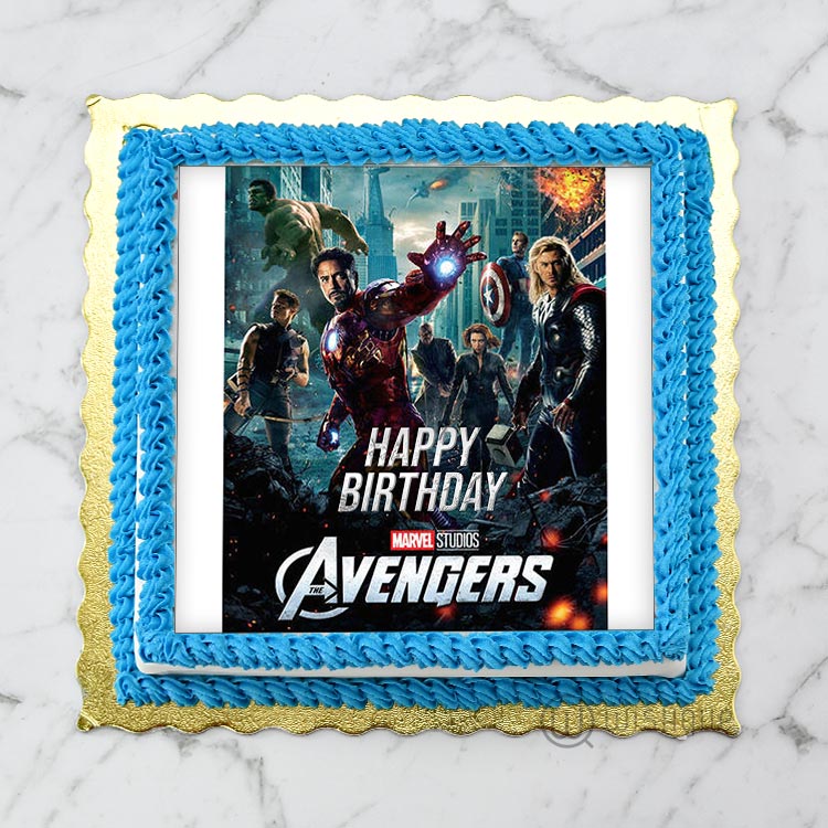 Marvel Avengers Edible Image - Kids Birthday Cake Topper - Wafer Disc -  Round 8