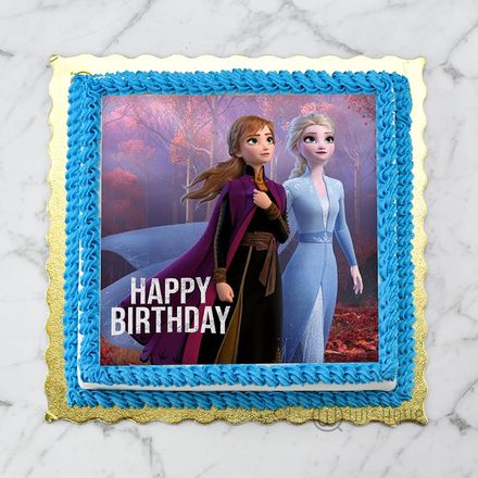 Elsa & Anna Snow Queens Edible Print Cake 1Kg