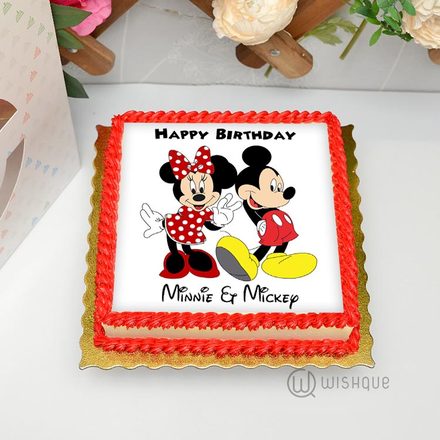Mickey & Minnie Edible Print Cake 1kg