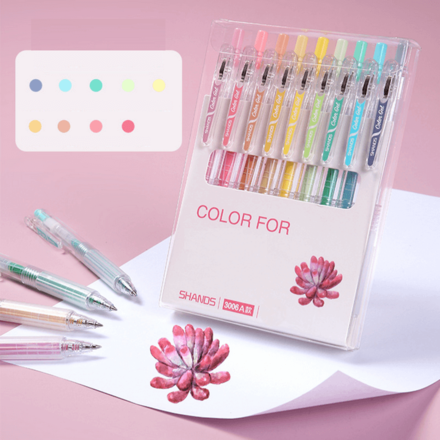 Multicolour Gel Pen Set - Pink Shades