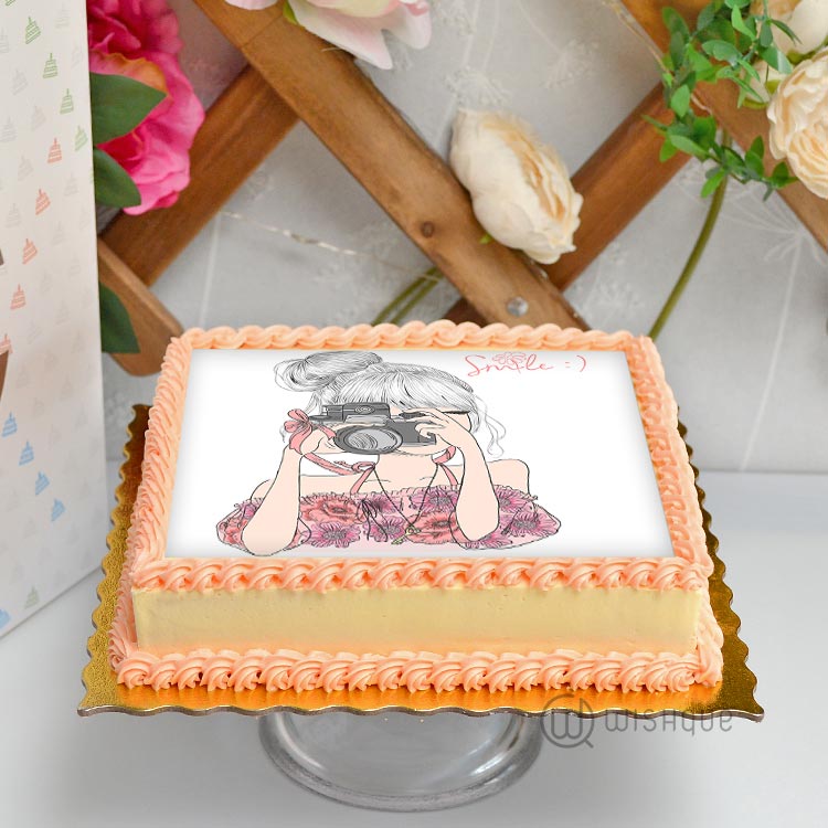 Smile Girl Edible Print Cake 1Kg - Wishque | Sri Lanka's ...