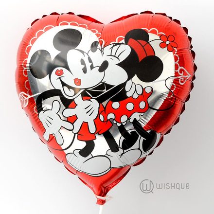 Mickey & Minnie Heart Shaped Foil Balloon