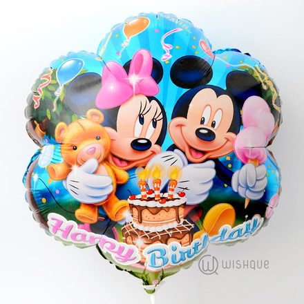 Happy Birthday Mickey & Minnie Foil Balloon
