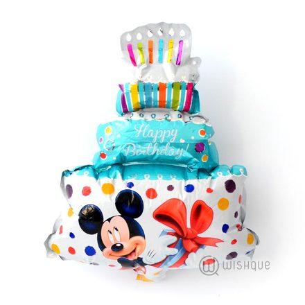 Mickey Mouse Blue Color Birthday Cake Foil Balloon