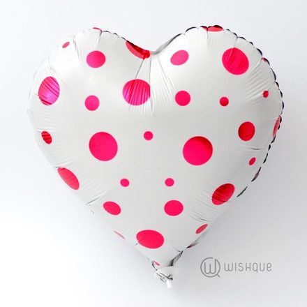 Polka Dots Heart Shaped Foil Balloon