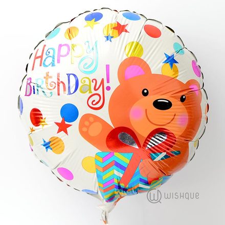 Happy Birthday Teddy Foil Balloon