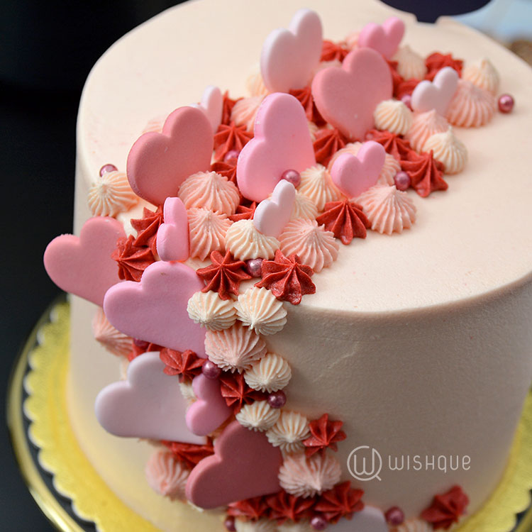 Shimmer Rose Buttercream Ribbon Cake