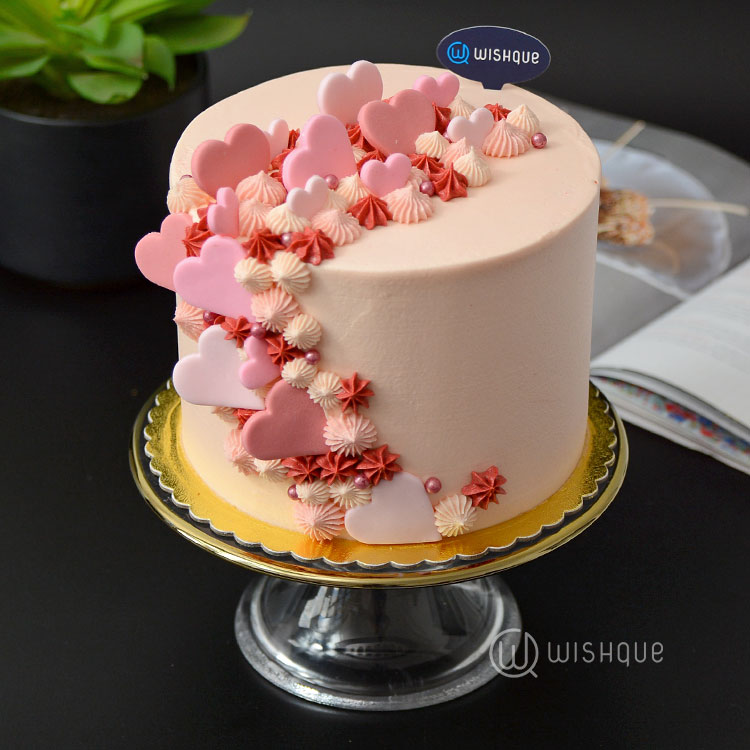 Shimmer Rose Buttercream Ribbon Cake