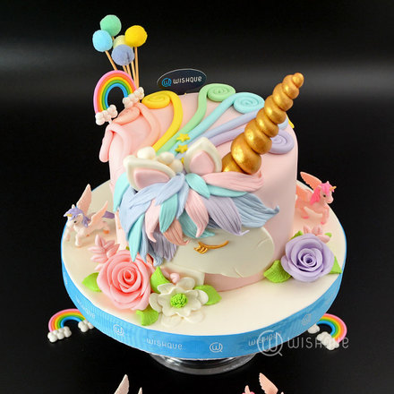 Unicorn Island 3D Ribbon Cake