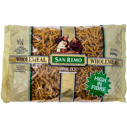 San Remo Pasta Whole Meal Spirals No.131 500g