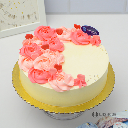 Blush In Love Ribbon Cake