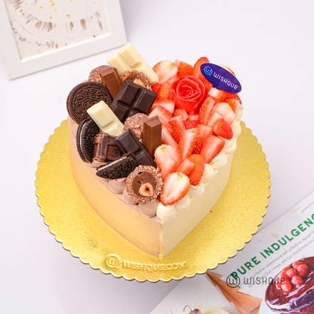 Side By Side Choco-nilla Heart Cake