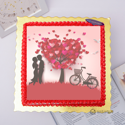 Love Hearts Edible Print Cake 1Kg