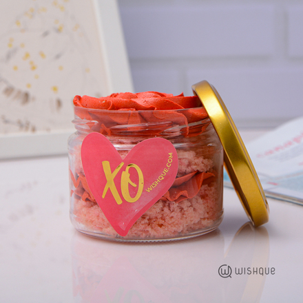 Red Rosette Ribbon Cake Jar