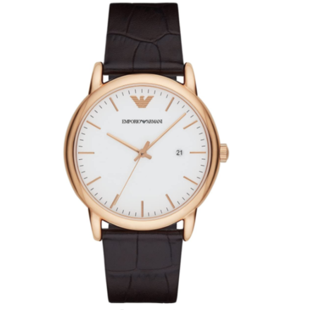 Emporio Armani Men's AR2502 Dress Brown Leather Quartz Watch