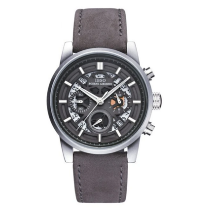 IBSO Sports Quartz Men's Grey Leather Watch