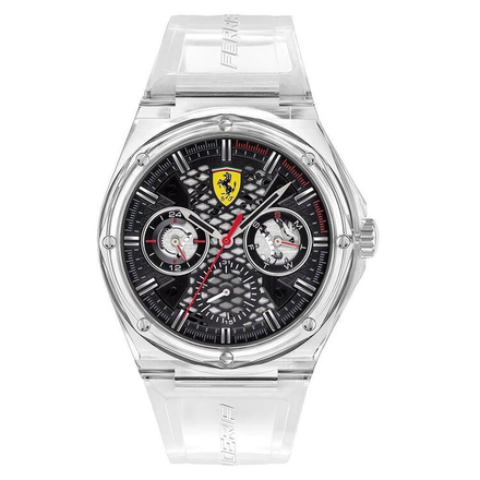 Scuderia Ferrari Aspire Clear Silicone Men's Multi-function Watch 830789