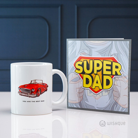 Super Dad Greeting Card & Printed Mug