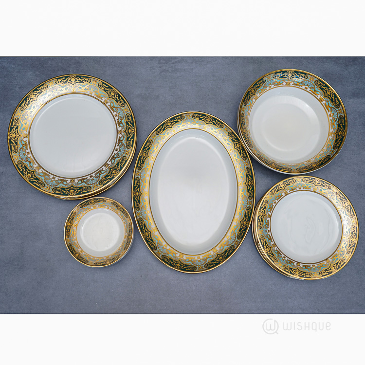 Sultan Crown Dankotuwa Porcelain 21 Pcs Dinner Set - Wishque | Sri