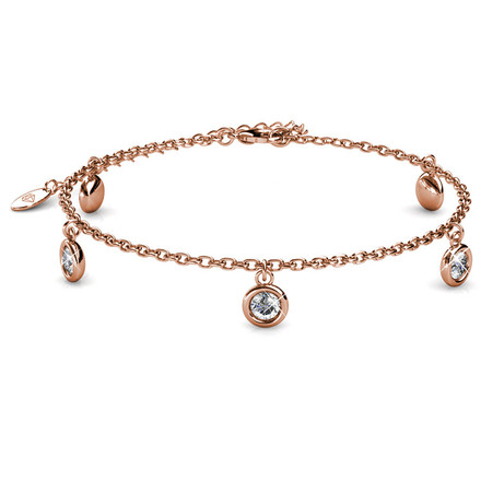 Dew Drops Bracelet With Swarovski Crystals Rose-Gold Plated