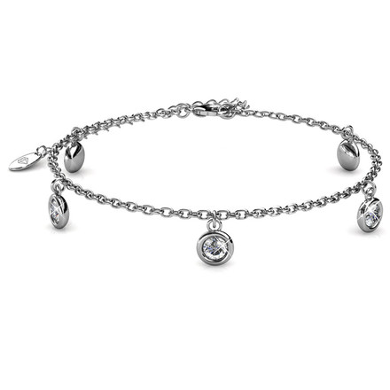 Dew Drops Bracelet With Swarovski Crystals White-Gold Plated