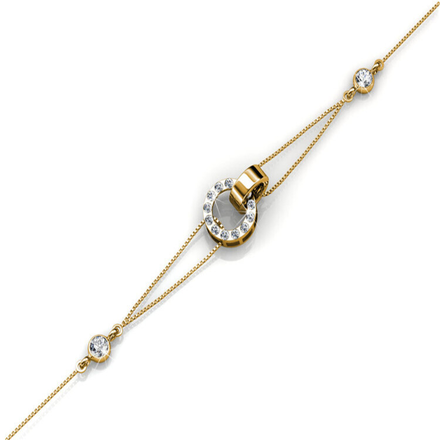 Stud Bracelet With Swarovski Crystals Gold Plated