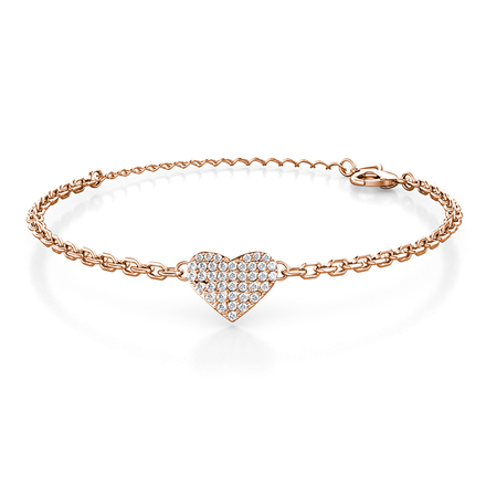 Only Love Bracelet With Swarovski Crystals Rose-Gold Plated