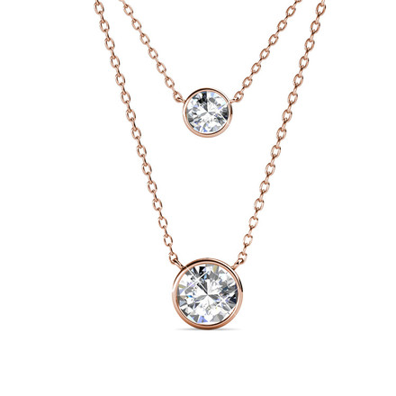 Rosie Drop Necklace With Swarovski Crystals Rose-Gold Plated