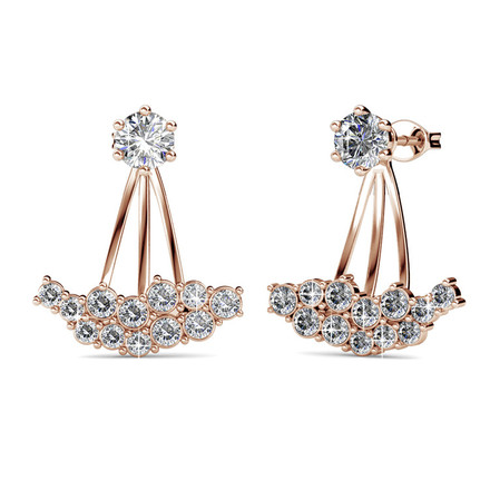 Sparkling Dance Earrings With Swarovski Crystals Rose-Gold Plated