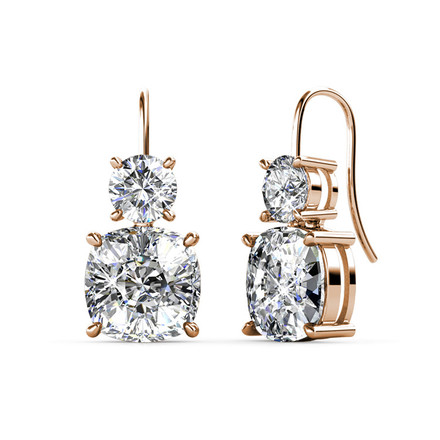 Stone Earrings With Swarovski Crystals Rose-Gold Plated