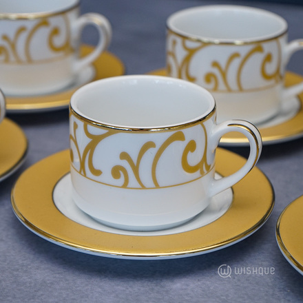 Gold Mix 12 Pcs Dankotuwa Porcelain Tea Set