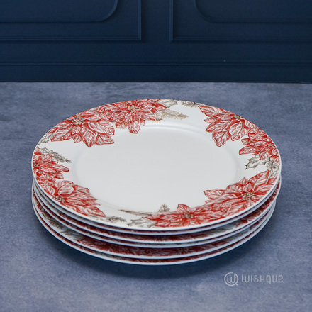 Holiday Collection Red 6 Pcs Dankotuwa Porcelain Dinner Set