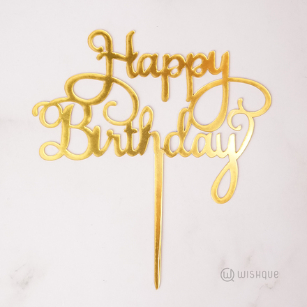 Acrylic Birthday Letters Cake Topper Gold