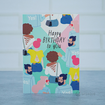 College Graphic Happy Birthday Greeting Card