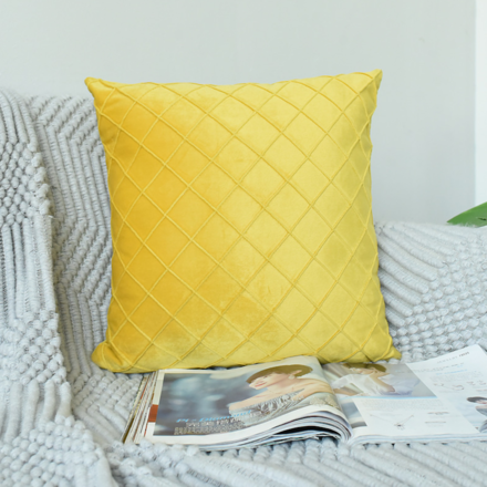 Matte Velvet Cushion Yellow