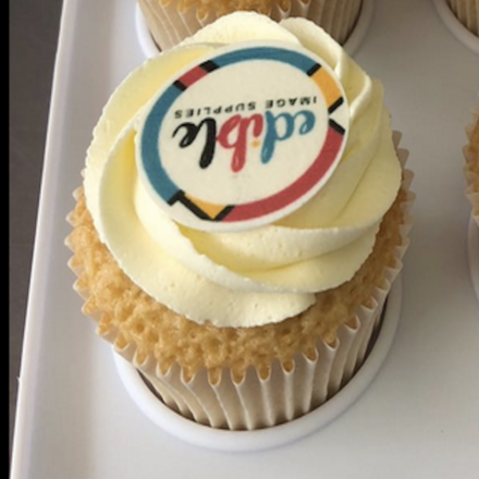 Dialog - Vanilla Cup Cake with Edible logo