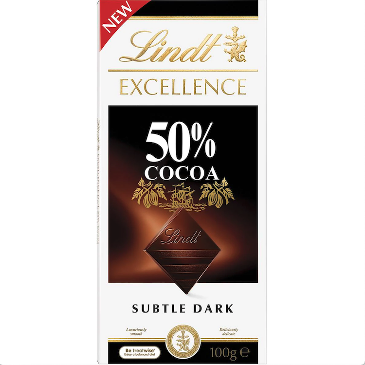 Lindt Excellence 50% Cocoa Subtle Dark Chocolate 100g - Lindt | Wishque