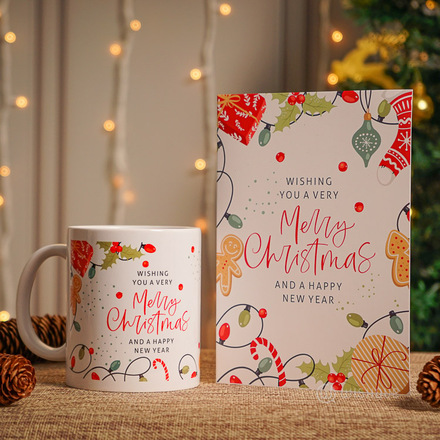 Very Merry Christmas Card & Printed Mug