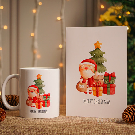 Joy Christmas Card & Printed Mug