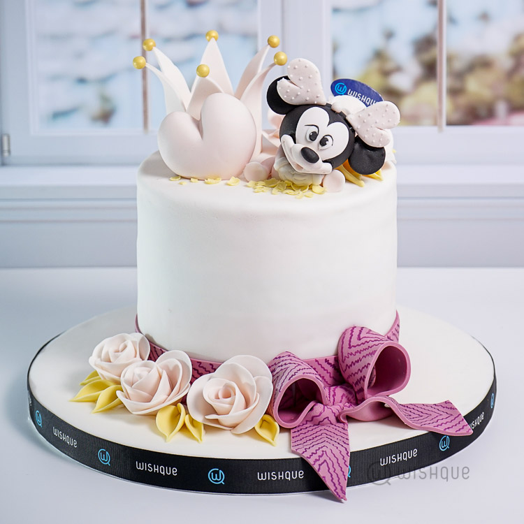 Cake Designs for Baby Girl. Minnie Mouse Photo Cake. Noida & Gurgaon –  Creme Castle
