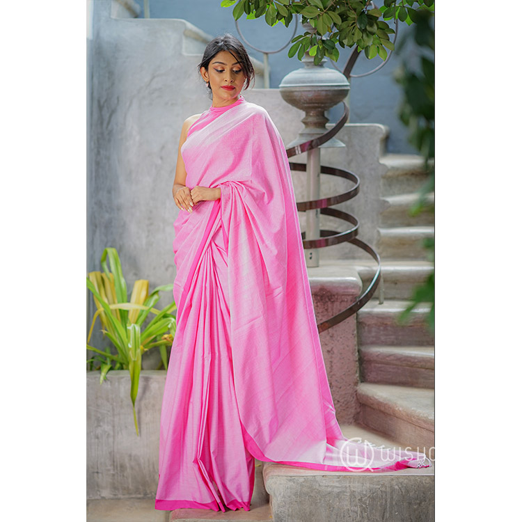 Hot Pink Handloom Saree