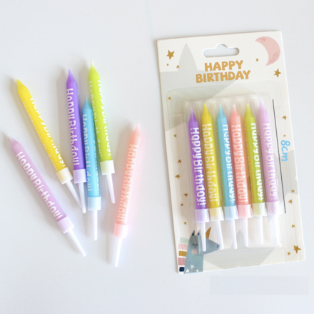 Birthday Letter Stick Candles 6 Pcs Pack