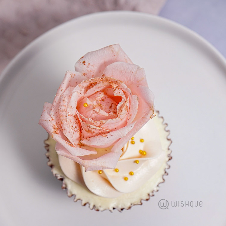 Fresh Rose Macarons Pastel Cupcake