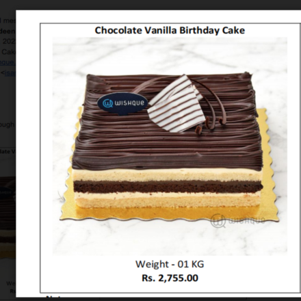 Ceylinco Life Chocolate Vanilla Birthday Cake